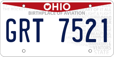 OH license plate GRT7521
