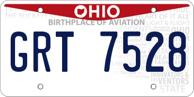 OH license plate GRT7528