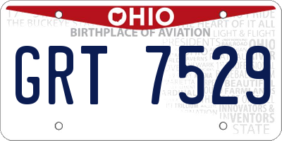 OH license plate GRT7529