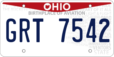 OH license plate GRT7542