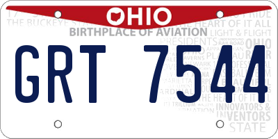 OH license plate GRT7544