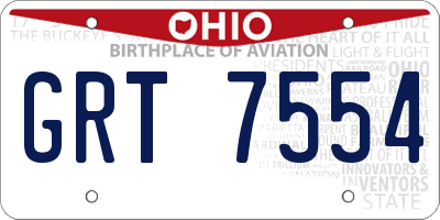 OH license plate GRT7554