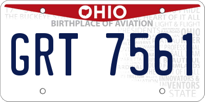 OH license plate GRT7561