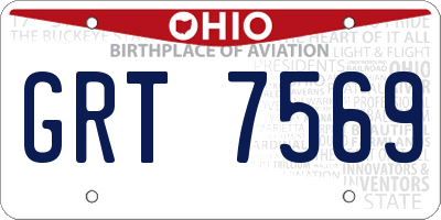 OH license plate GRT7569