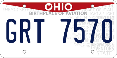 OH license plate GRT7570