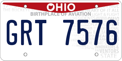 OH license plate GRT7576
