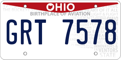 OH license plate GRT7578