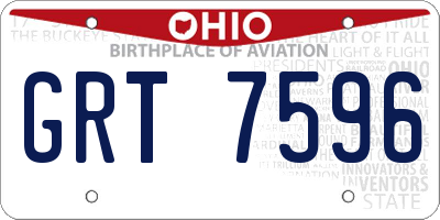 OH license plate GRT7596