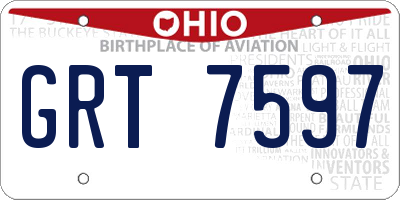 OH license plate GRT7597