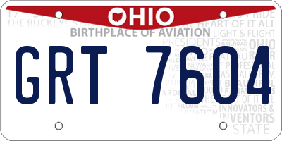 OH license plate GRT7604