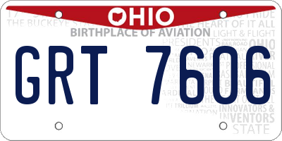 OH license plate GRT7606