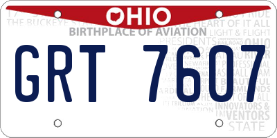 OH license plate GRT7607