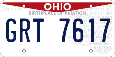 OH license plate GRT7617