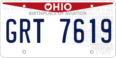 OH license plate GRT7619