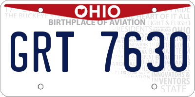 OH license plate GRT7630