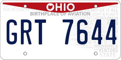 OH license plate GRT7644