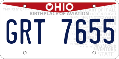 OH license plate GRT7655