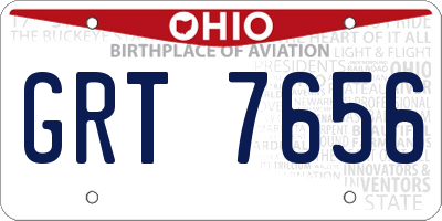 OH license plate GRT7656