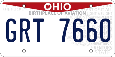 OH license plate GRT7660