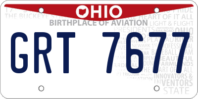 OH license plate GRT7677