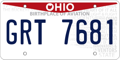 OH license plate GRT7681
