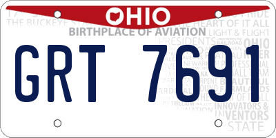 OH license plate GRT7691