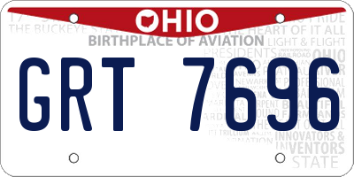 OH license plate GRT7696