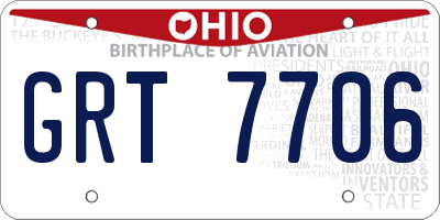 OH license plate GRT7706