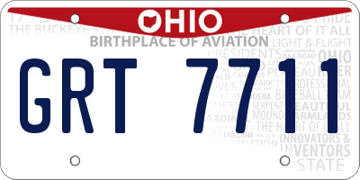 OH license plate GRT7711