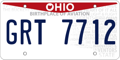 OH license plate GRT7712