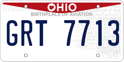 OH license plate GRT7713