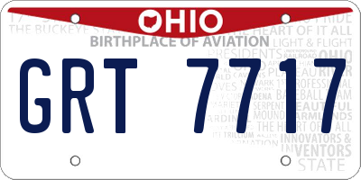 OH license plate GRT7717
