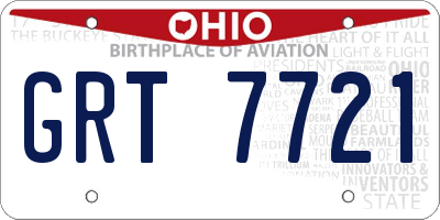 OH license plate GRT7721