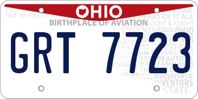 OH license plate GRT7723