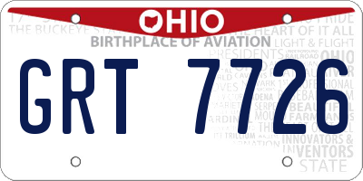 OH license plate GRT7726