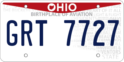 OH license plate GRT7727