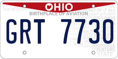 OH license plate GRT7730