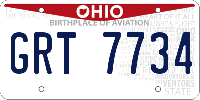 OH license plate GRT7734