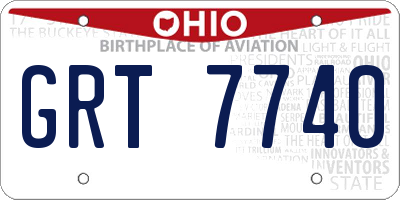 OH license plate GRT7740