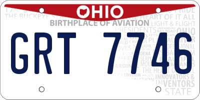 OH license plate GRT7746