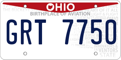OH license plate GRT7750