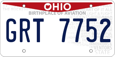 OH license plate GRT7752