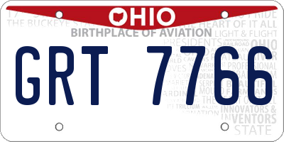 OH license plate GRT7766