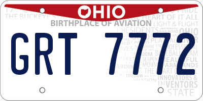 OH license plate GRT7772