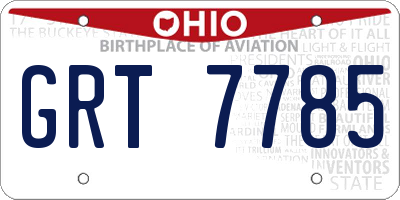 OH license plate GRT7785