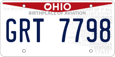 OH license plate GRT7798