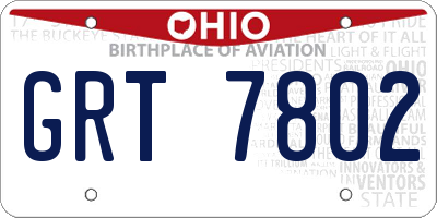 OH license plate GRT7802