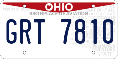 OH license plate GRT7810