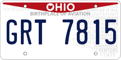 OH license plate GRT7815