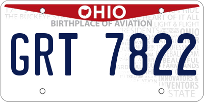OH license plate GRT7822